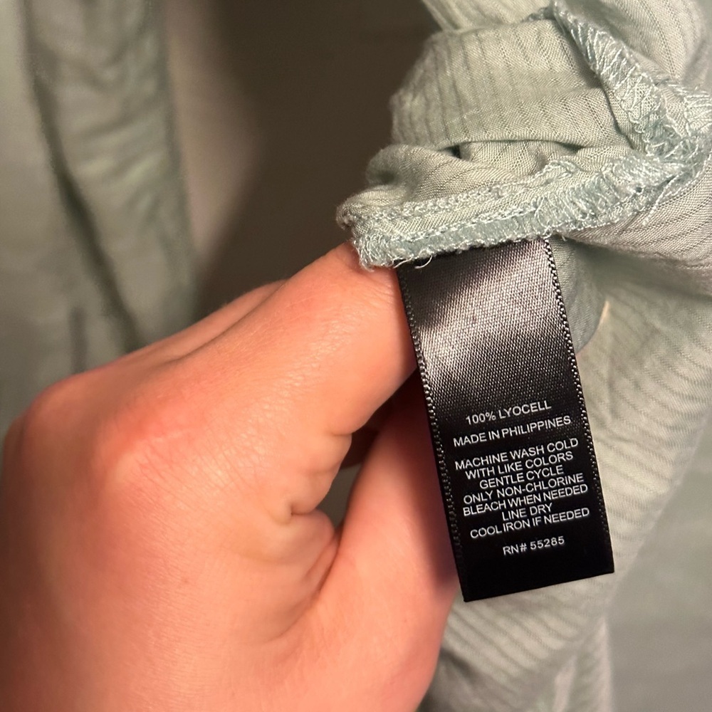 Express Green Tie Front Button Down Top - xsmall - Picture 5 of 8